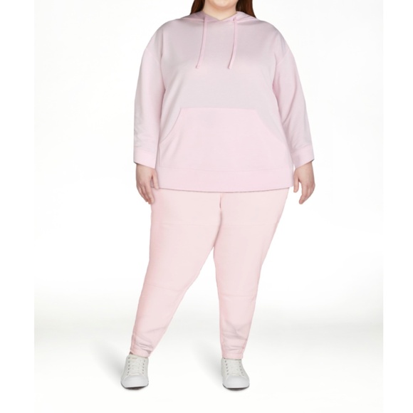 NEW Women 2 piece sweatsuit set  Pull over Hoodie w Jogger Pants Pink L - Picture 4 of 17